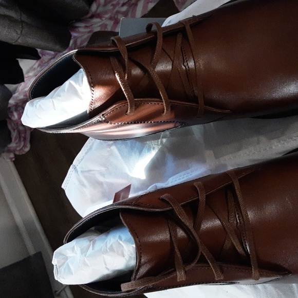 NWT/NIB MEN'S STACY ADAMS KYRON SMOOTH COGNAC BOOTIE SIZE 7M - Picture 3 of 5